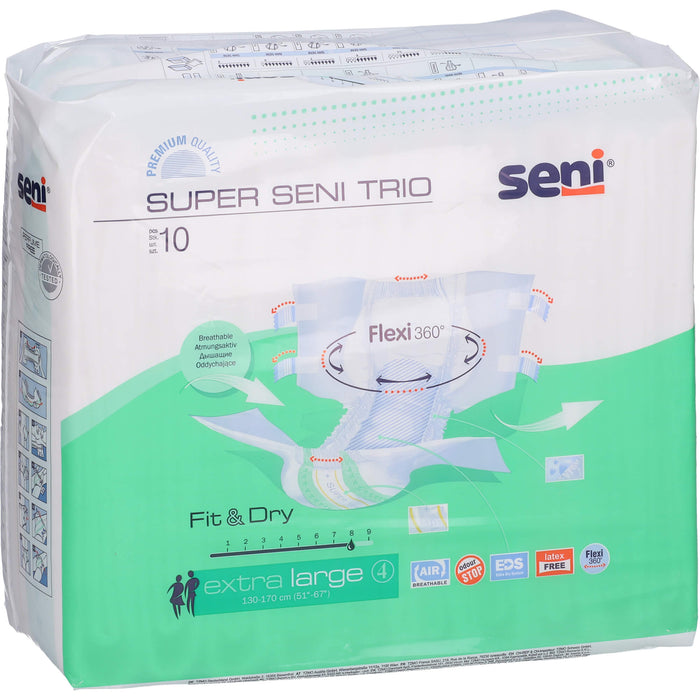 Seni Super Trio Inkontinenzhosen extra Large Gr.4, 10 pcs. Nappies