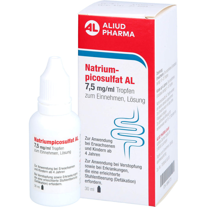 Natriumpicosulfat AL 7,5 mg/ml Tropfen bei Verstopfung, 30 ml Solution