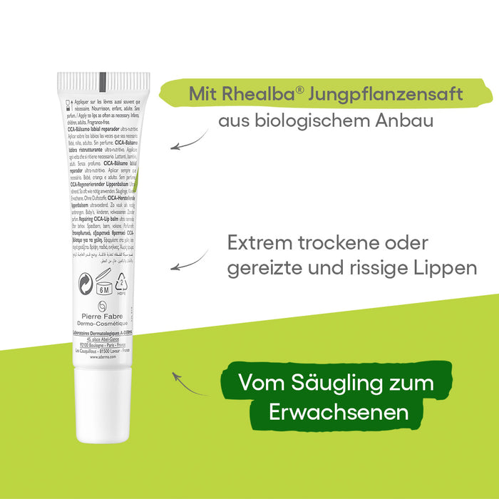 A-DERMA Dermalibour+ CICA Lippenbalsam, 15 ml Baume