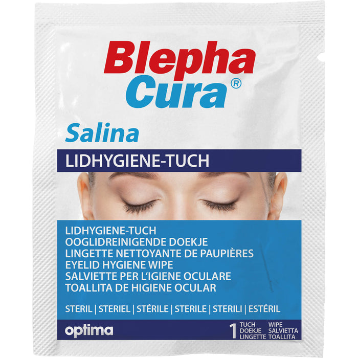 BlephaCura SALINA Lidhygiene-Tücher, sterile vorbefeuchtete Einmaltücher zur Reinigung der Augenlider, 20 pc Tissus