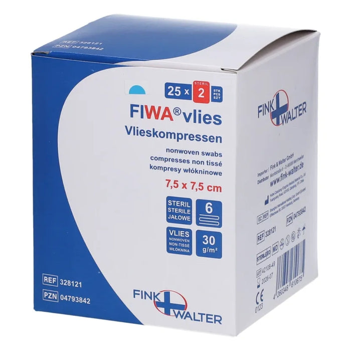 FIWA Vlieskompressen 7,5  x 7,5 cm steril, 50 St. Kompressen