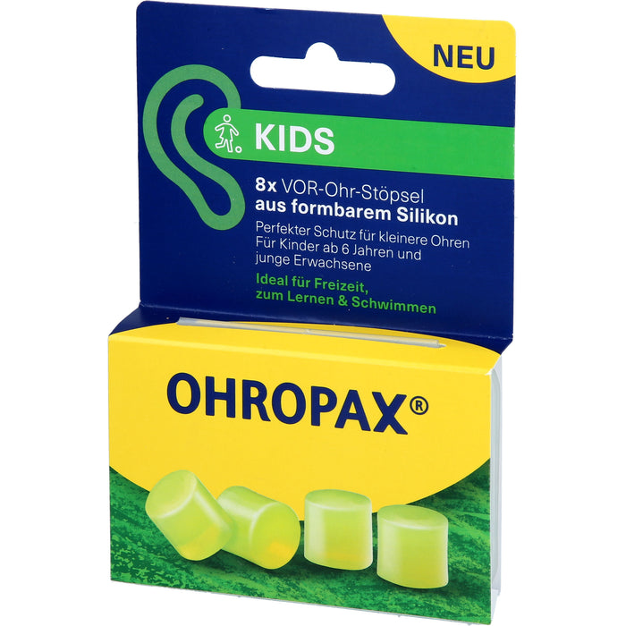 OHROPAX Kids Silikon Vor-Ohr Stöpsel, 8 pc Bouchons d'oreilles
