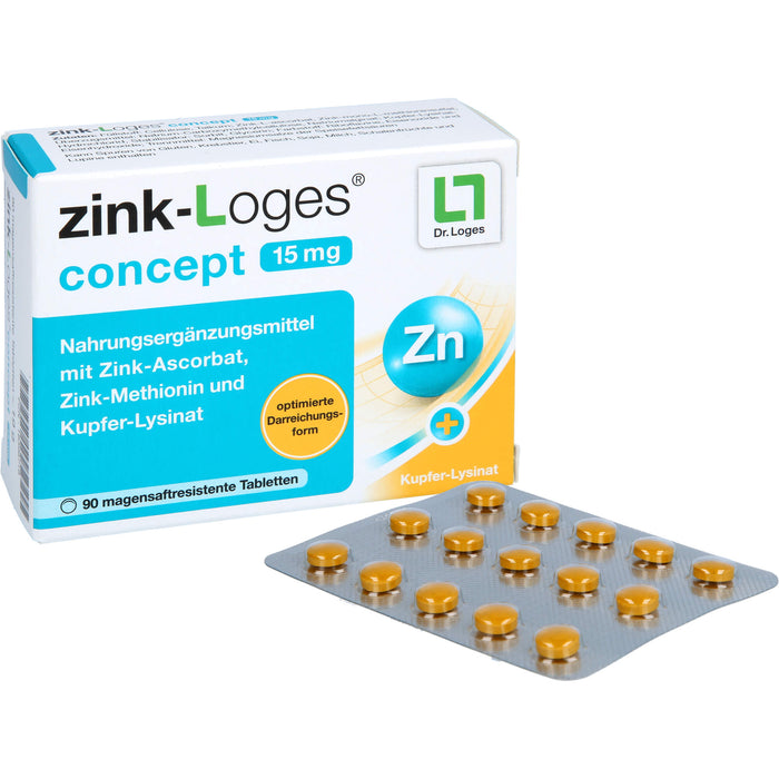 Zink-Loges concept 15 mg Tabletten, 90 pc Tablettes