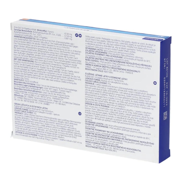 VirBac EFFIPRO 67 mg Spot-on Pipetten für kleine Hunde, 4 St. Ampullen