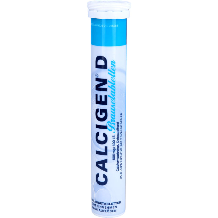 CALCIGEN D 600 mg / 400 I.E. Brausetabletten bei Calcium- und Vitamin-D3-Mangel, 20 pcs. Tablets