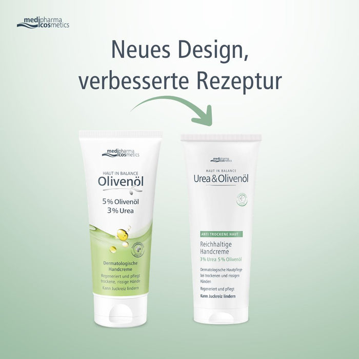 medipharma cosmetics Haut in Balance Urea & Olivenöl reichhaltige Handcreme, 100 ml Creme