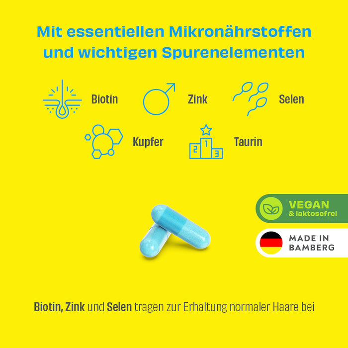 BIO-H-TIN Hair Essentials Men forte: Abgestimmte Nährstoffkombination für Männerhaare, 90 pc Capsules