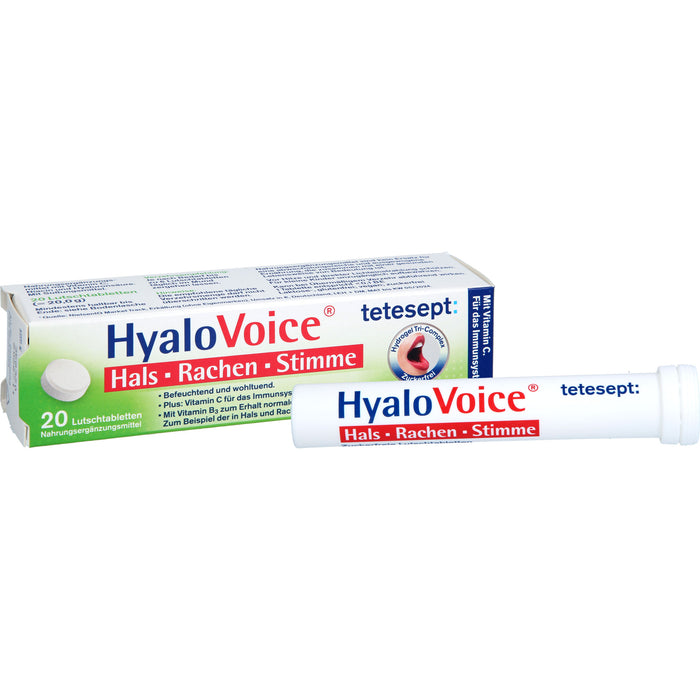 Tetesept HyaloVoice Lutschtabletten für Hals, Rachen und Stimme, 20 pc Tablettes