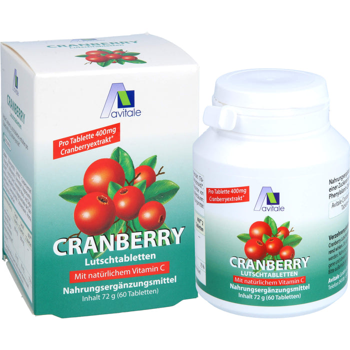 Avitale Cranberry Lutschtabletten mit natürlichem Vitamin C, 60 pcs. Tablets