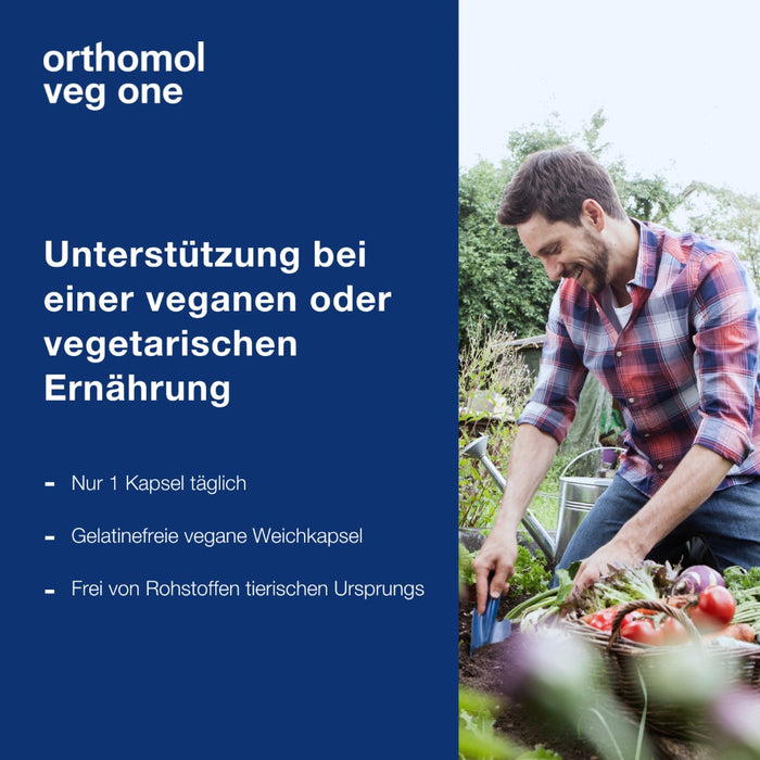 Orthomol Veg one - bei einer veganen oder vegetarischen Ernährung - mit Vitamin D, Omega-3-Fettsäuren und Eisen, 30 St. Tagesportionen