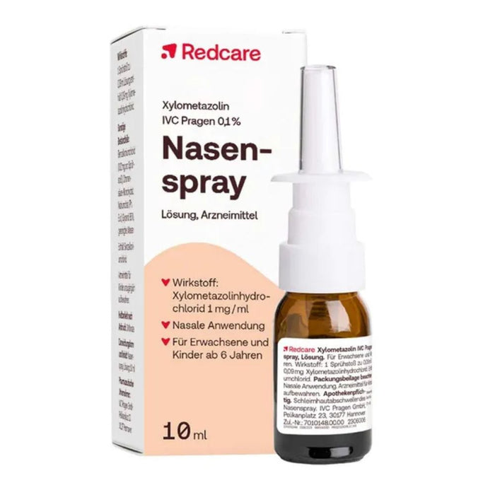 Redcare Xylometazolin 0,1 % Nasenspray, 10 ml Lösung