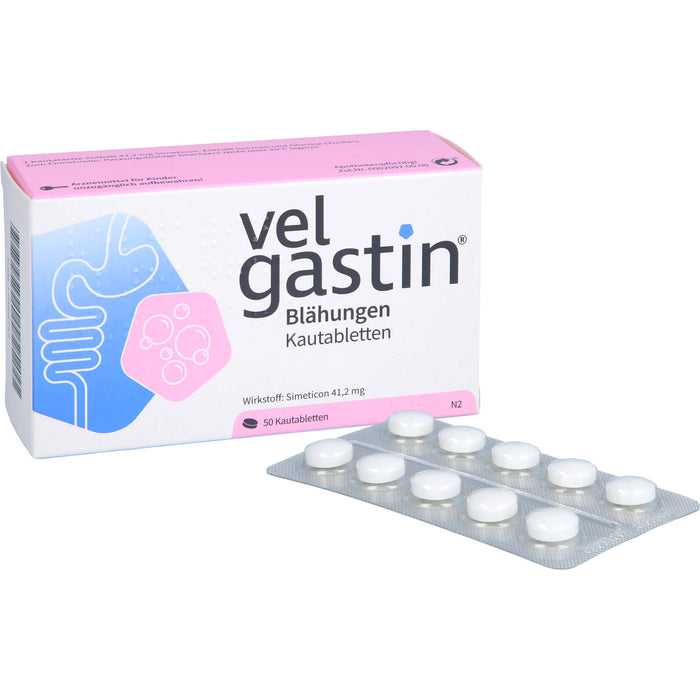 Velgastin Kautabletten bei Blähungen, 50 St. Kautabletten
