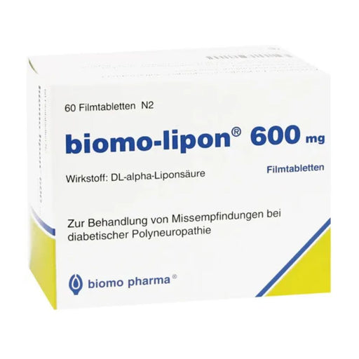 Biomo-lipon 600 mg Filmtabletten bei Missempfindungen bei diabetischer Polyneuropathie, 60 St. Tabletten