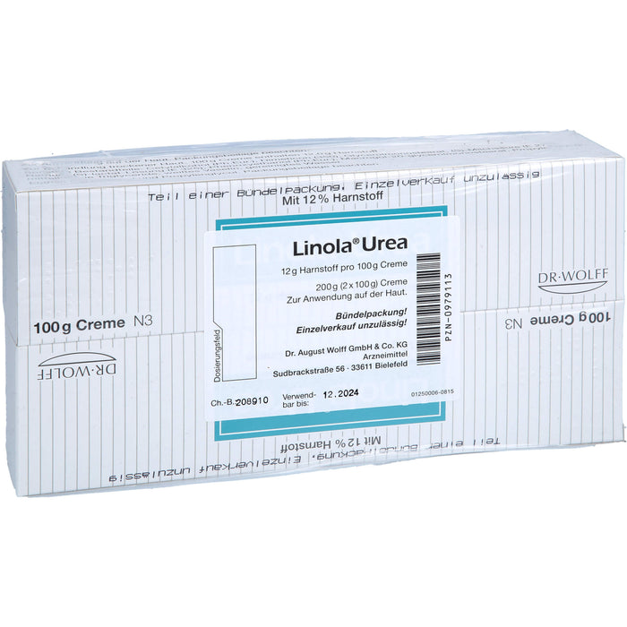 Linola Urea Creme bei Neurodermitis, Altershaut und der Behandlung von Ichthyosen, 200 g Creme