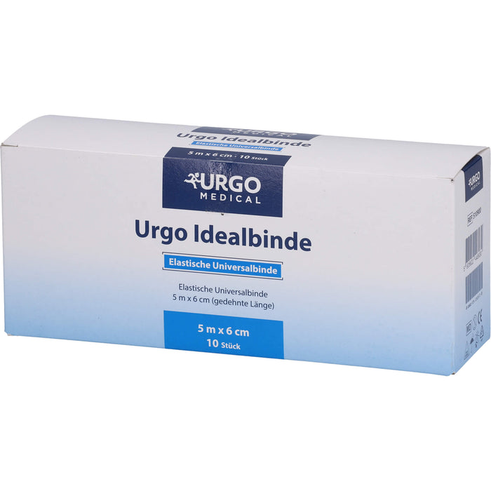 Urgo Idealbinde 5 m x 6 cm Kompressionsbinden mittlerer Zug, 10 pc Bandage
