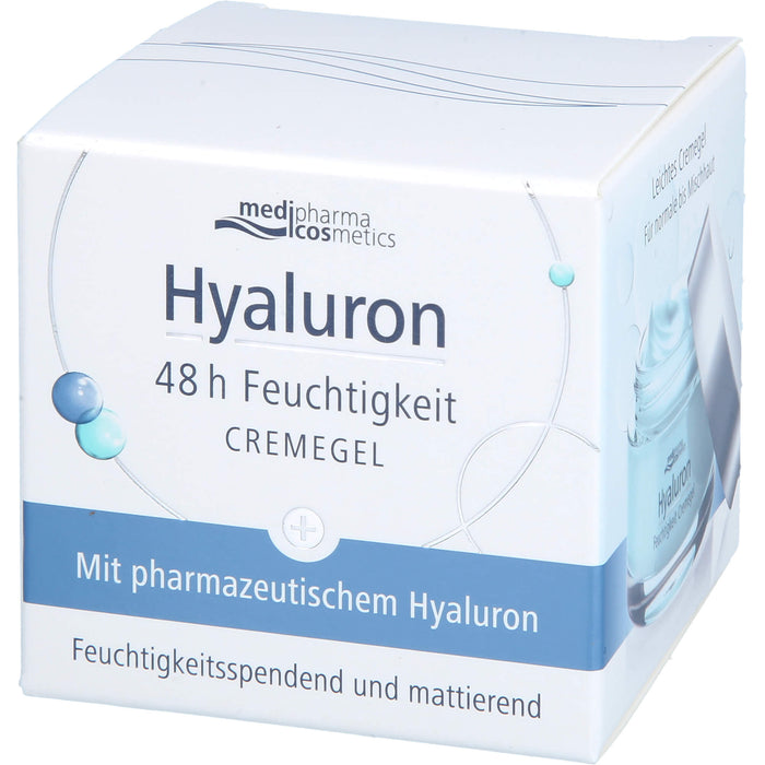 Medipharma Cosmetics Hyaluron 48h Feuchtigkeit Cremegel feuchtigkeitsspendend und mattierend, 50 ml Gel