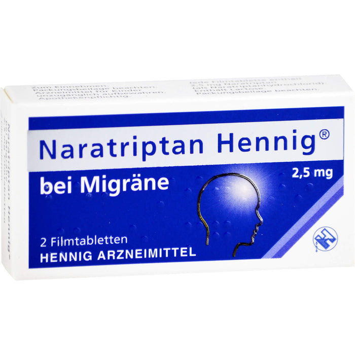 Naratriptan Hennig 2,5 mg Filmtabletten, 2 pc Tablettes