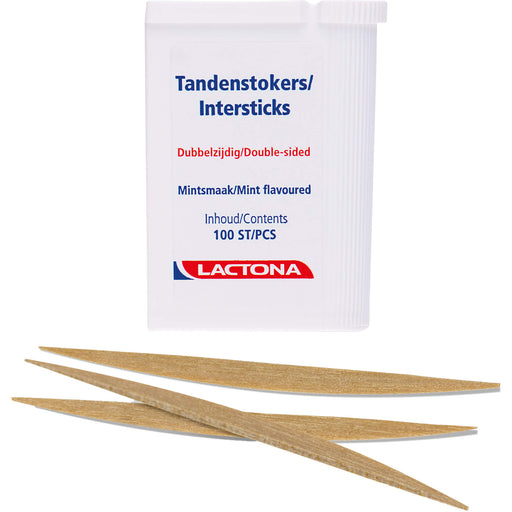 Lactona Zahnhölzer Intersticks mint doppelendig, 100 St. Zahnhölzer