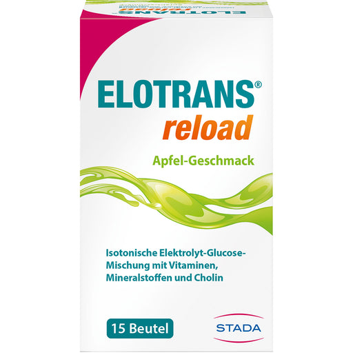 ELOTRANS reload Vitamine, Mineralstoffe und Cholin  mit Apfel-Geschmack bei Erschöpfung, 15 St. Beutel