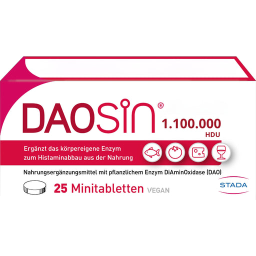 DAOSIN Tabletten bei Histaminintoleranz, hochdosiert, 1,1 Mio. HDU 1, 25 St. Tabletten