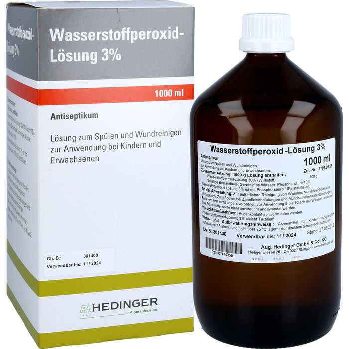 Wasserstoffperoxid 3 % Standardzulassung Lösung, 1000 ml, 1000 ml LOE