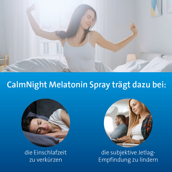 CalmNight Melatonin Spray verkürzt die Einschlafzeit und lindert Jetlag, 30 ml Lösung