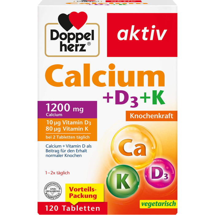 Doppelherz Calcium + D3 + K, 120 St TAB