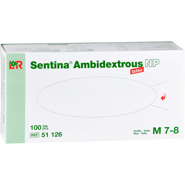 Sentina Ambidextrous Latex Gr. M unsteril Untersuchungshandschuhe, 100 pc Gants