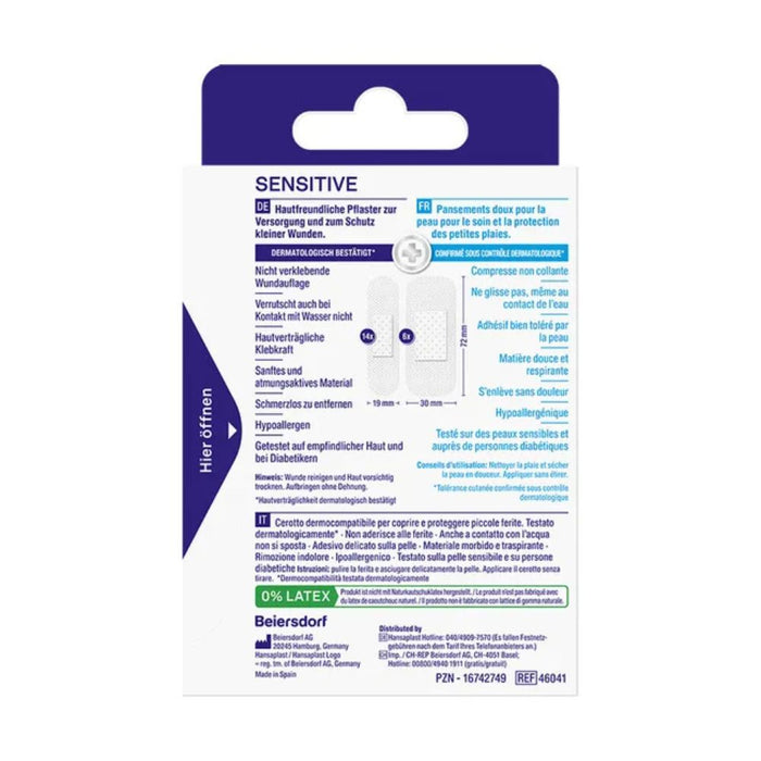 Hansaplast Sensitive Pflaster Hypoallergen 20 Str, 20 pc Pansement