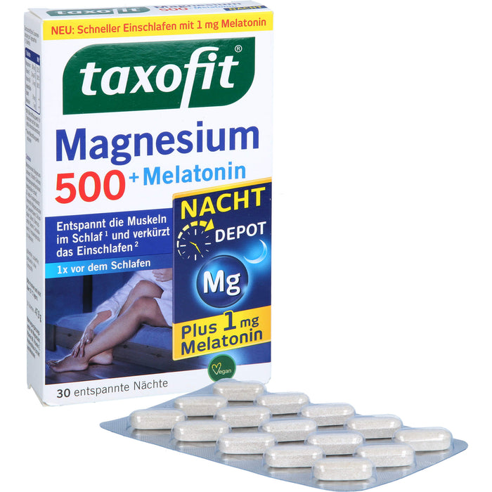 Taxofit Magnesium 500 Nacht + Melatonin Tabletten, 30 pcs. Tablets