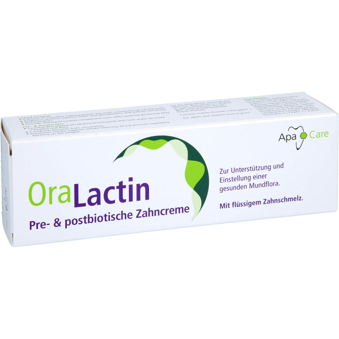 OraLactin Pre- und Postbiotische Zahncreme zur Unterstützung und Einstellung einer gesunden Mundflora, 75 ml Creme