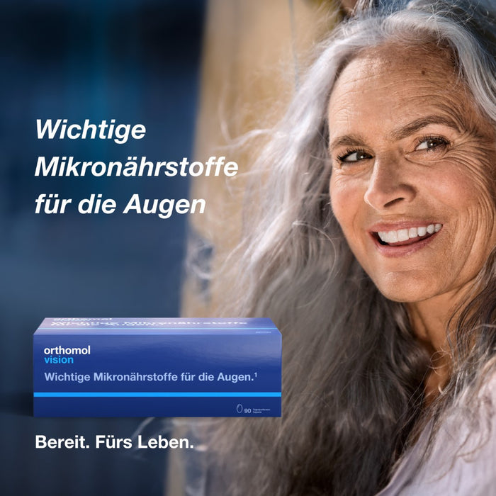 Orthomol Vision - wichtige Mikronährstoffe für die Augen - Nahrungsergänzung mit Lutein, Zeaxanthin, Omega-3-Fettsäuren, 90 St. Tagesportionen