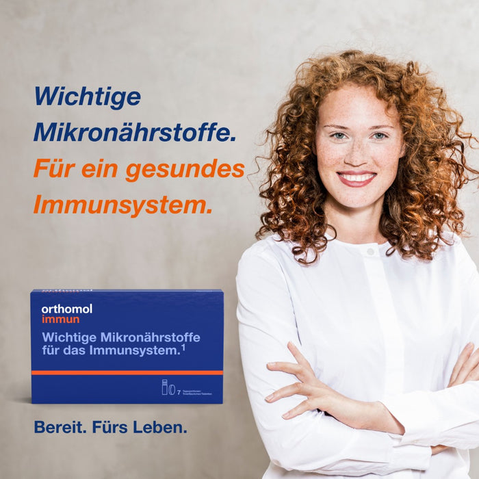 Orthomol Immun - Mikronährstoffe zur Unterstützung des Immunsystems - mit Vitamin C, Vitamin D und Zink - Trinkampullen/Tabletten, 7 St. Tagesportionen