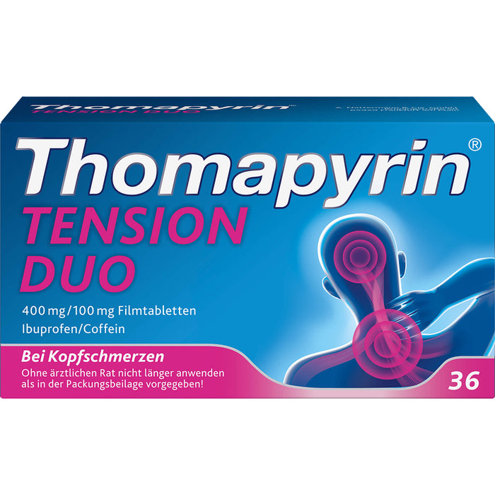 Thomapyrin Tension Duo 400 mg / 100 mg Filmtabletten bei Kopfschmerzen, 36 St. Tabletten