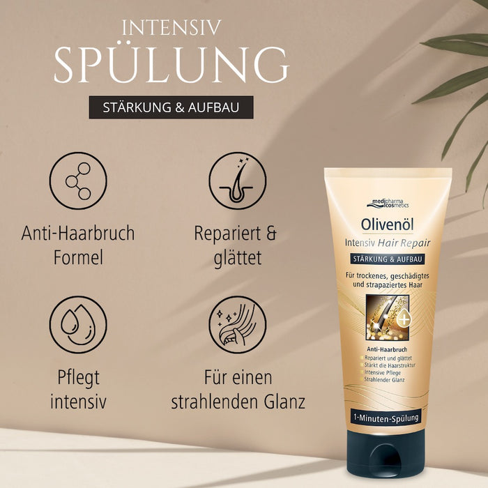 Medipharma Cosmetics Olivenöl Intensiv Hair Repair 1-Minuten-Spülung, 200 ml Creme