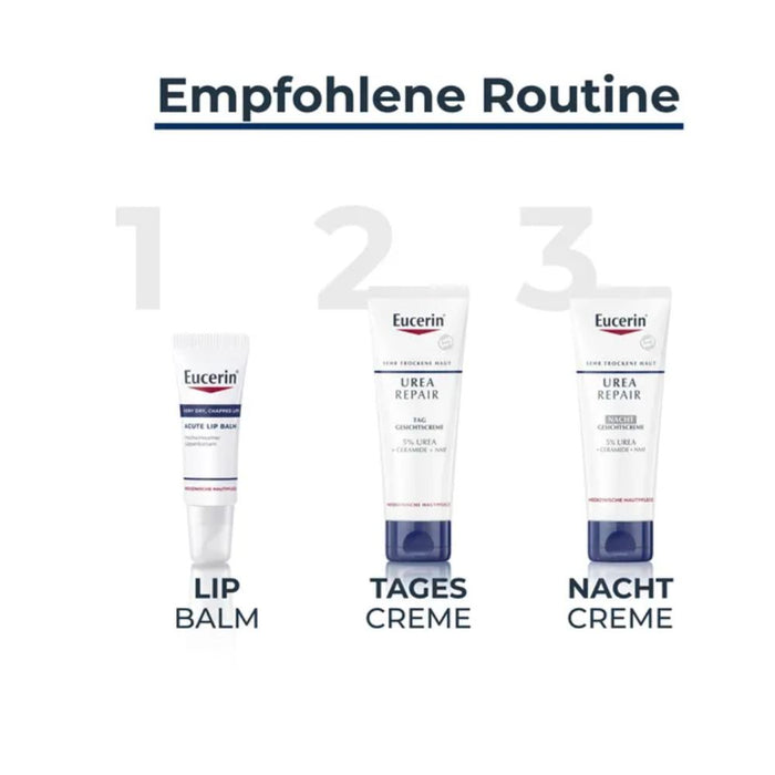 Eucerin Acute Lip Balm heilungsfördernder Lippenbalsam für trockene, rissige und aufgesprungene Lippen, 10 ml Cream