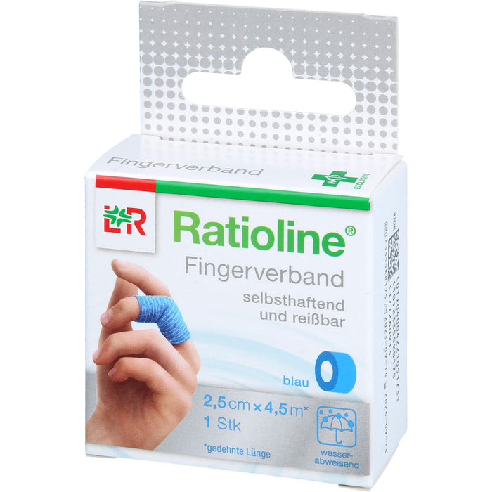Ratioline selbsthaftender Fingerverband blau 2,5 cm x 4,5 m, 1 pcs. dressing