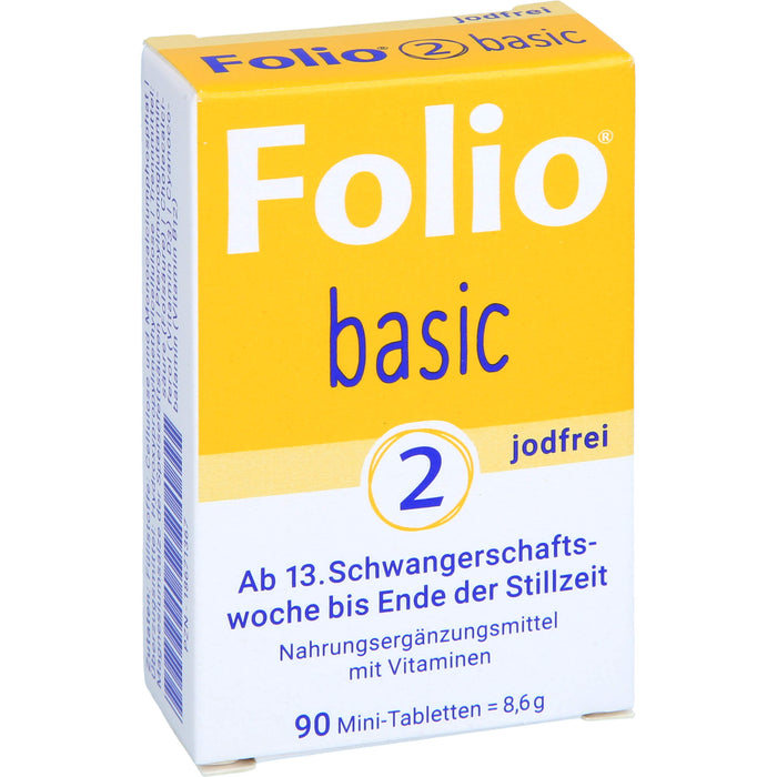 Folio Basic 2 jodfreie Mini-Tabletten ab der 13. Woche bis Ende der Stillzeit, 90 pc Tablettes