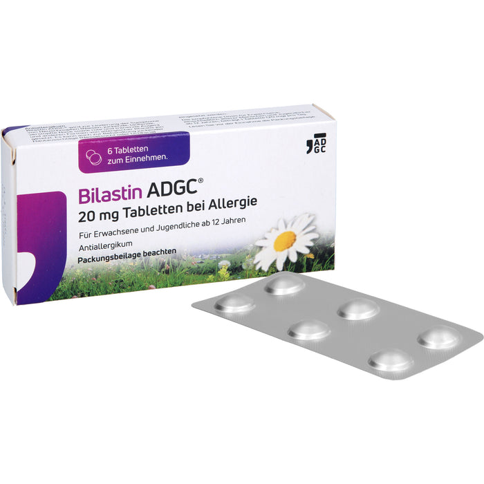 ADGC Bilastin 20 mg Tabletten bei Allergien, 6 pc Tablettes