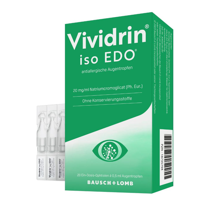 Vividrin iso EDO antiallergische Augentropfen, 20 St. Einzeldosisbehältnisse