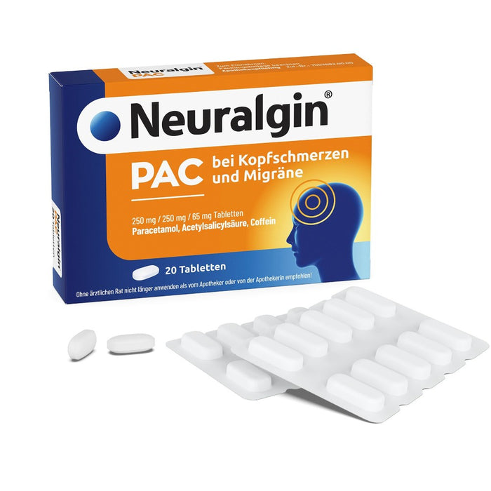 Neuralgin PAC Tabletten bei Kopfschmerzen und Migräne, 20 St. Tabletten