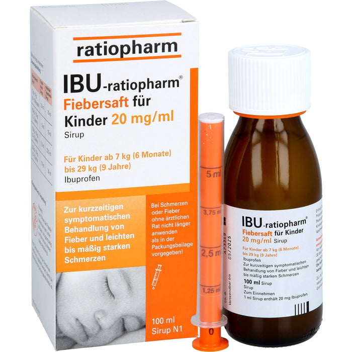 IBU-ratiopharm Fiebersaft für Kinder 2 % Sirup, 100 ml Solution