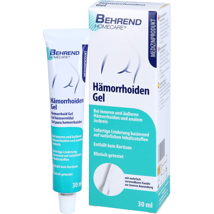 Behrend Hämorrhoiden Gel bei inneren & äußeren Hämorrhoiden, Analjucken, Analfissuren & Proktitis, 30 ml Gel