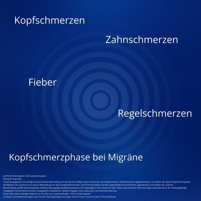 proff Schmerzkapseln 400 mg Weichkapseln bei leichten bis mäßig starken Schmerzen, 20 pcs. Capsules