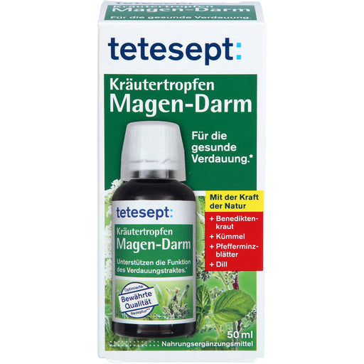 Tetesept Kräutertropfen Magen-Darm für die gesunde Verdauung, 50 ml Lösung