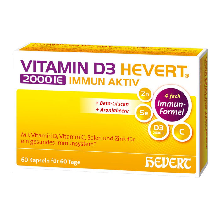 Vitamin D3 Hevert 2000 IE Immun Aktiv, 60 St. Kapseln