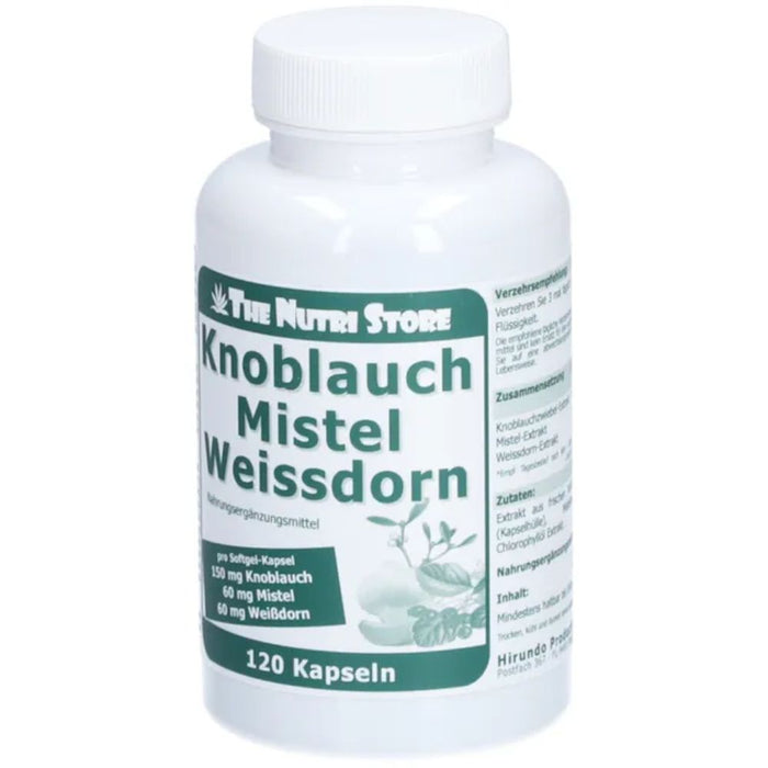 The Nutri Store Knoblauch Mistel Weissdorn Kapseln, 120 St. Kapseln