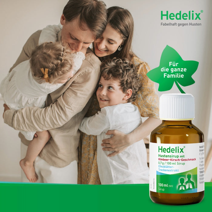 Hedelix Hustensirup mit Himbeer-Kirsch-Geschmack, 100 ml 