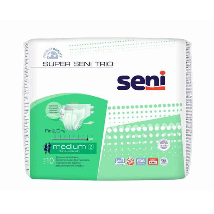 SENI Super Seni Trio Medium Windeln Gr.2 bei Inkontinenz, 10 pcs. Nappies