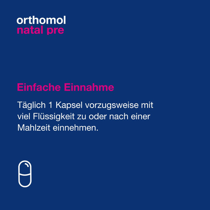 Orthomol Natal pre für Frauen mit Kinderwunsch - mit Vitamin B12, Folsäure und Zink - Unterstützung der Fruchtbarkeit, 90 St. Tagesportionen
